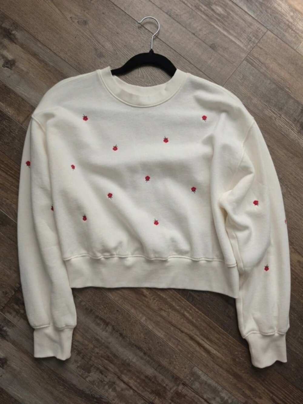 Old Navy white rose sweater S New cozy cottagecore fall
